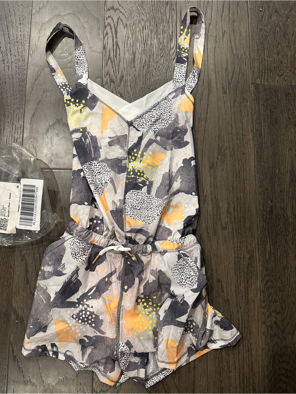 lululemon athletica Gray, Black & Yellow be free runsie size 4